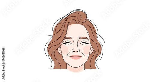 Smiling Woman Face Portrait.