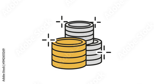 Stack of Metal Coins.