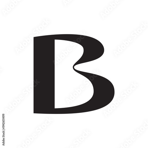 'B' vector letter logo symbol - fully editable