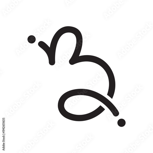 'B' vector letter logo symbol - fully editable