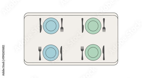 Table Setting Four People.