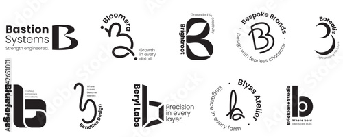 'B' vector letter logo symbol - fully editable