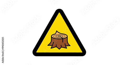 Tree Stump Warning Sign.