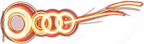 Swirling fiery energy blast with streaks of light