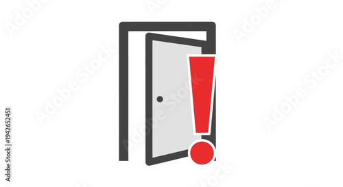 Warning Sign Door Symbol.