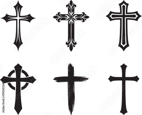 Wallpaper Mural Christian Cross Icons Religious Faith Symbol Vector Collection Torontodigital.ca