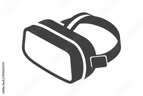 Dark VR Headset Isolated on White Background Isometric View
