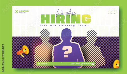 We are hiring job vacancy web banner template for corporate recruitment