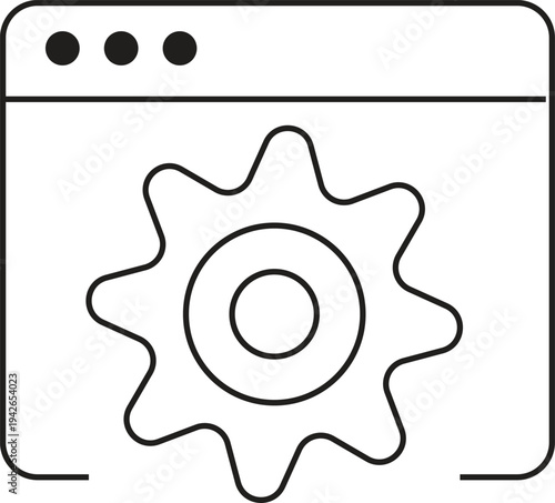 Website Settings Line Icon – Web Development Configuration Vector