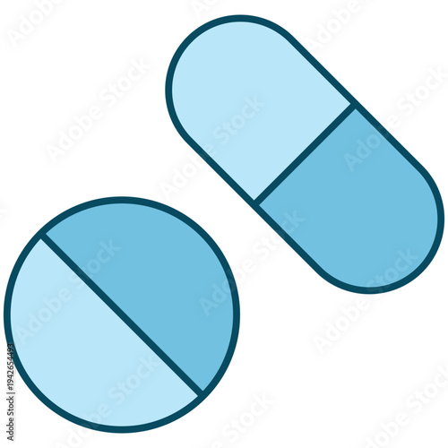 pill and capsule drugs illustration
