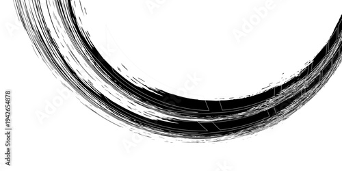 Tire track. Car, bike, motorcycle tyre mark with grunge effect isolated on white background. Wheel footprint on the road. Top view of rubber protector mark