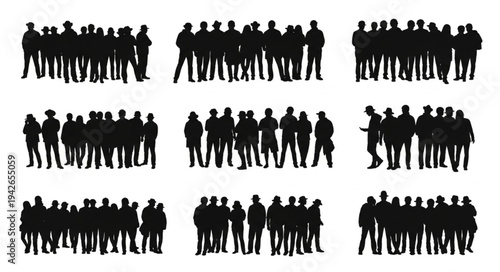 Silhouetted Crowds - A Collection of Group Outlines.