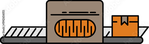 Modern toaster and bread on kitchen counter