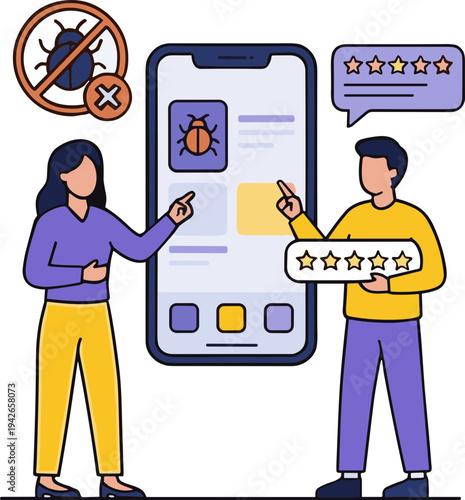 Modern business flat tech people illustration