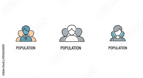 Diverse Population Icons - Representation of People in Vector Format.