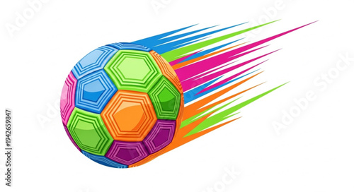 Colorful Soccer Ball in Motion.