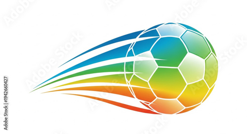 Colorful Soccer Ball Motion Blur.