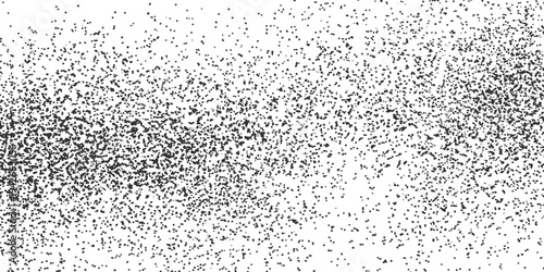 Abstract, a black and white image shows a pattern of scattered particles, evoking a sense of abstract texture and artistic impression.