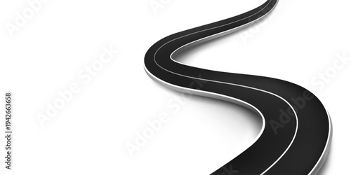 White And Yellow Stripes On Asphalt Road Texture.