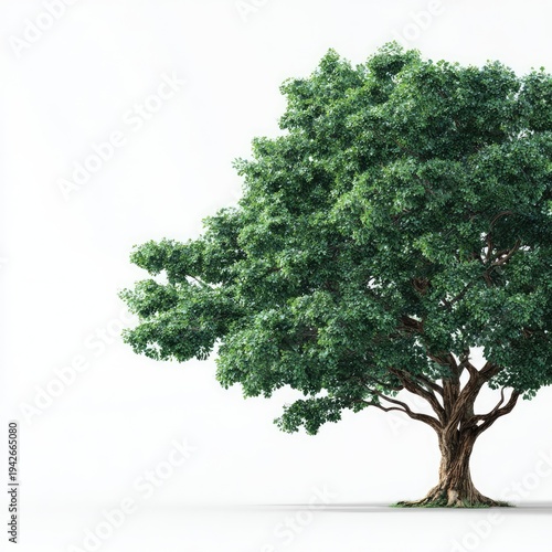 Lush green tree against white (8)