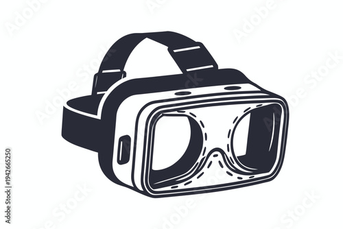 Stylized VR Headset with Headband on White Background