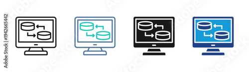 Stream Server icon set multiple style collection
