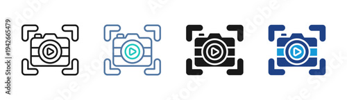 Stream Recording icon set multiple style collection