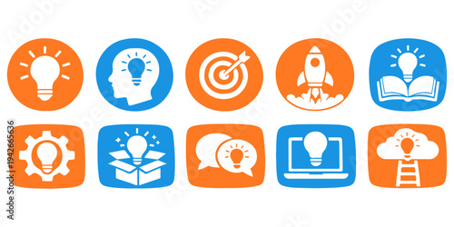 This comprehensive set of vector business icons provides essential web design elements and communication symbols to illustrate every professional concept and creative person idea for a modern internet