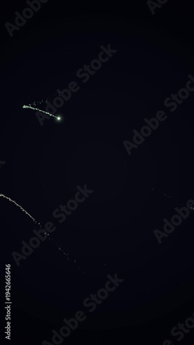 Abstract Light Trails in Dark Night Sky