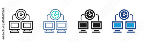 Stream Network icon set multiple style collection