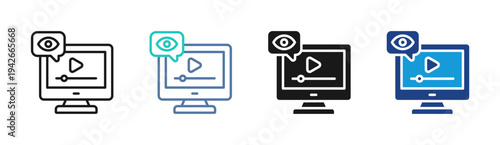 Live Monitor icon set multiple style collection