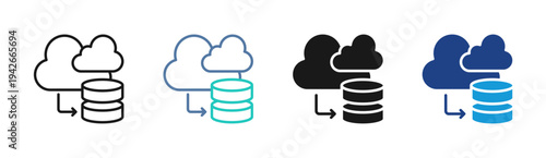 Cloud Backup icon set multiple style collection