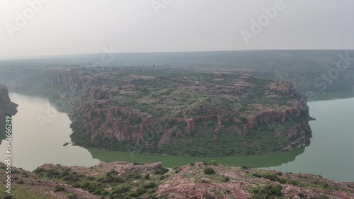 Aerial View of Gandikota Canyon and Pennar River in Andhra Pradesh India