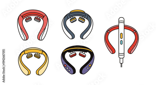 Neck Massager Line art vector smooth abstract gradient color