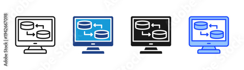 Stream Server icon set multiple style collection