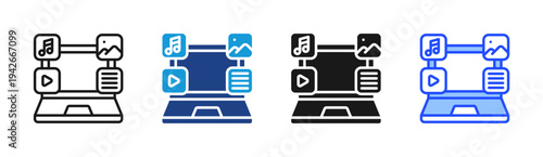 Creator Platform icon set multiple style collection