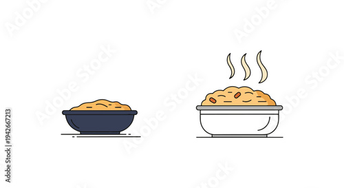 New England Clam Chowder Line clean contemporary abstract illustration