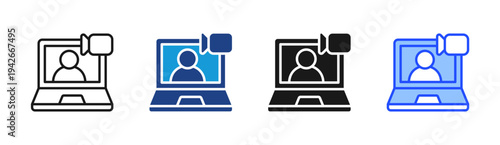 Live Streaming icon set multiple style collection