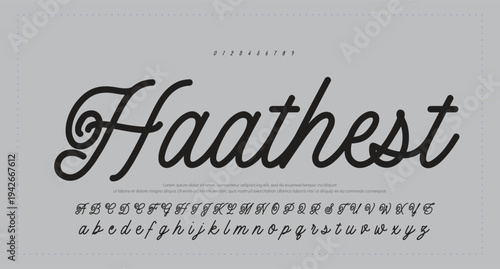 Brush Script Logotype Font lettering handwritten  
