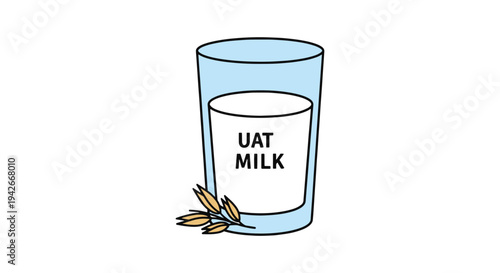 Oat Milk Line art vector set minimal artistic abstract