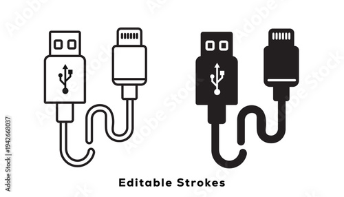 USB cables and connectors for data transfer and charging