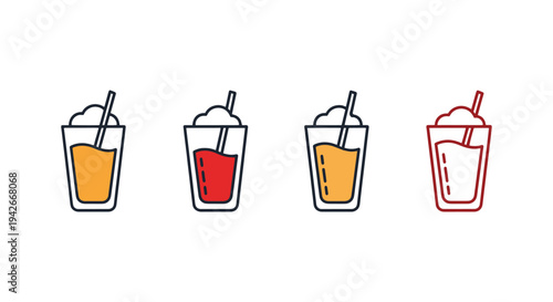 Oat Milk Shake Line art vector clean contemporary abstract style