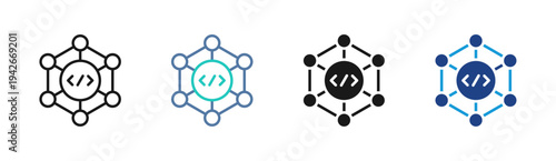 Source Network icon set multiple style collection