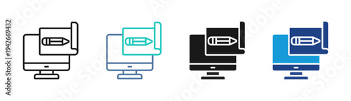 Design Prototype icon set multiple style collection