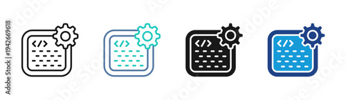 Code Configuration icon set multiple style collection