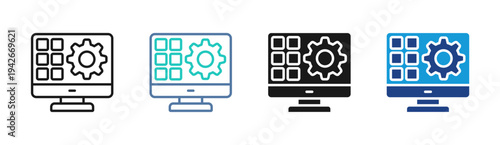 Application Development icon set multiple style collection