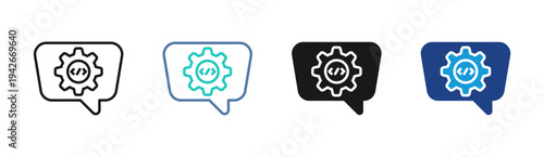 Developer Support icon set multiple style collection