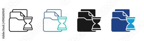 Deployment Process icon set multiple style collection