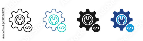 System Optimization icon set multiple style collection