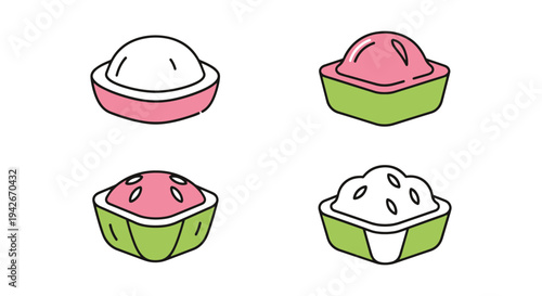 Khanom Krok Line art vector clean elegant abstract illustration